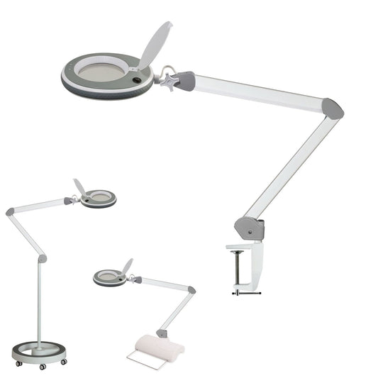 Lumeno Lupa LED Serie 8213/8215 con luminosidad regulable, gris