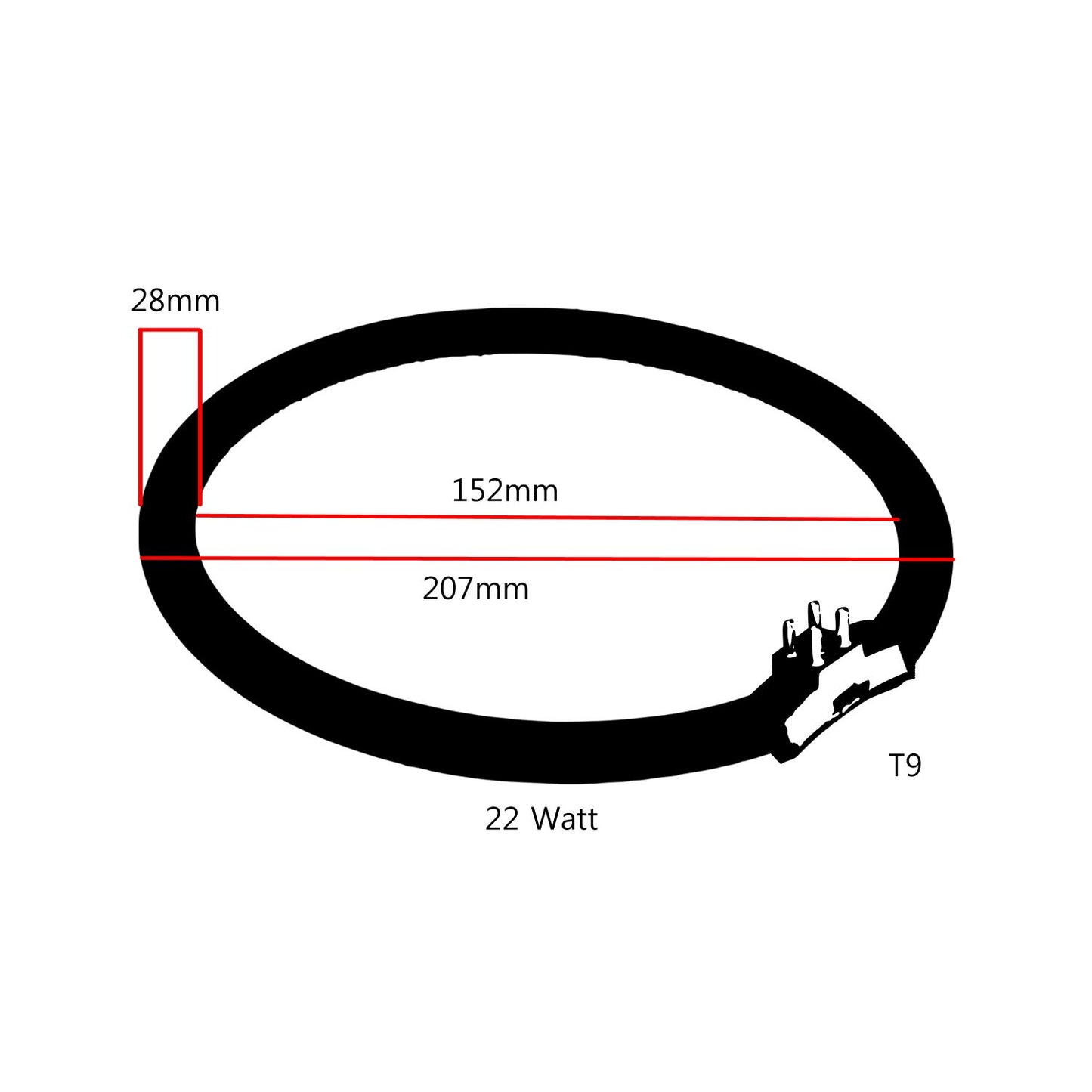 Tube de rechange Lumeno T9 6122 pour lampe loupe 22 watts